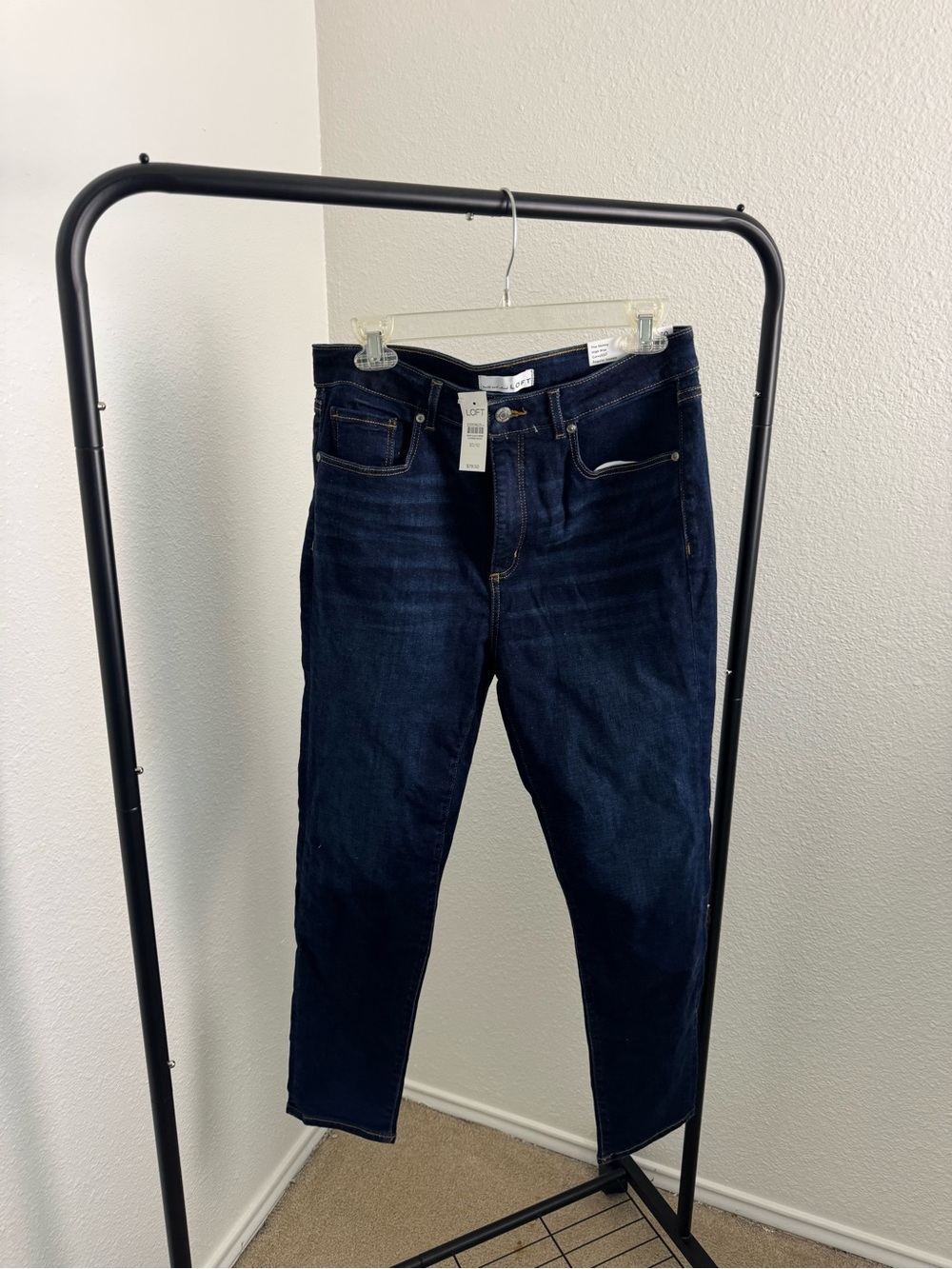 LOFT Dark Indigo Straight-Leg Jeans
